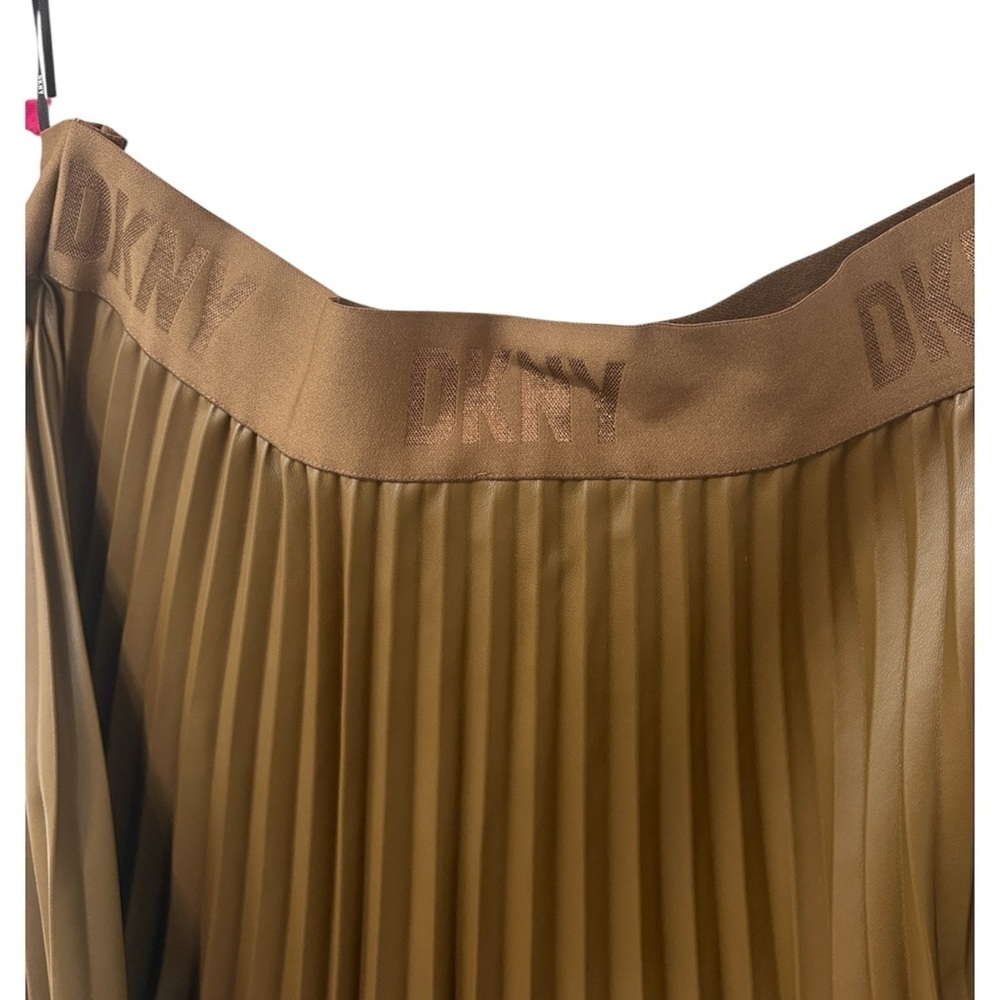 DKNY Chocolate Brown A-Line Pleated Skirt - Picture 4 of 6